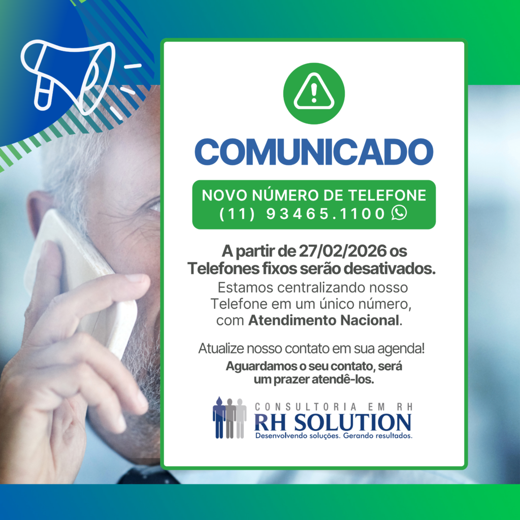 Mudança de telefone da RH Solution